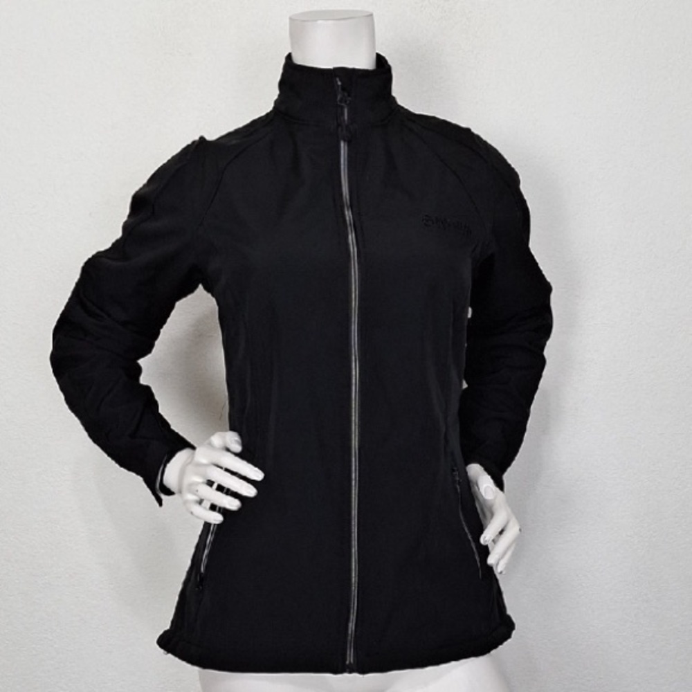 Magellan Outdoors Black Sporty Long Sleeve Stand Collar Full Zip Jacket Size S